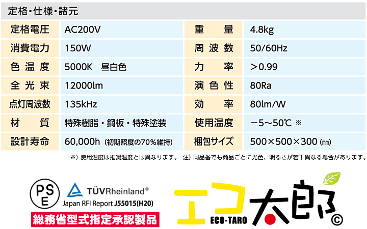 プロライト製 無電極ランプ【エコ太郎】 PJ150N-SK(天井吊り下げタイプ)の写真5